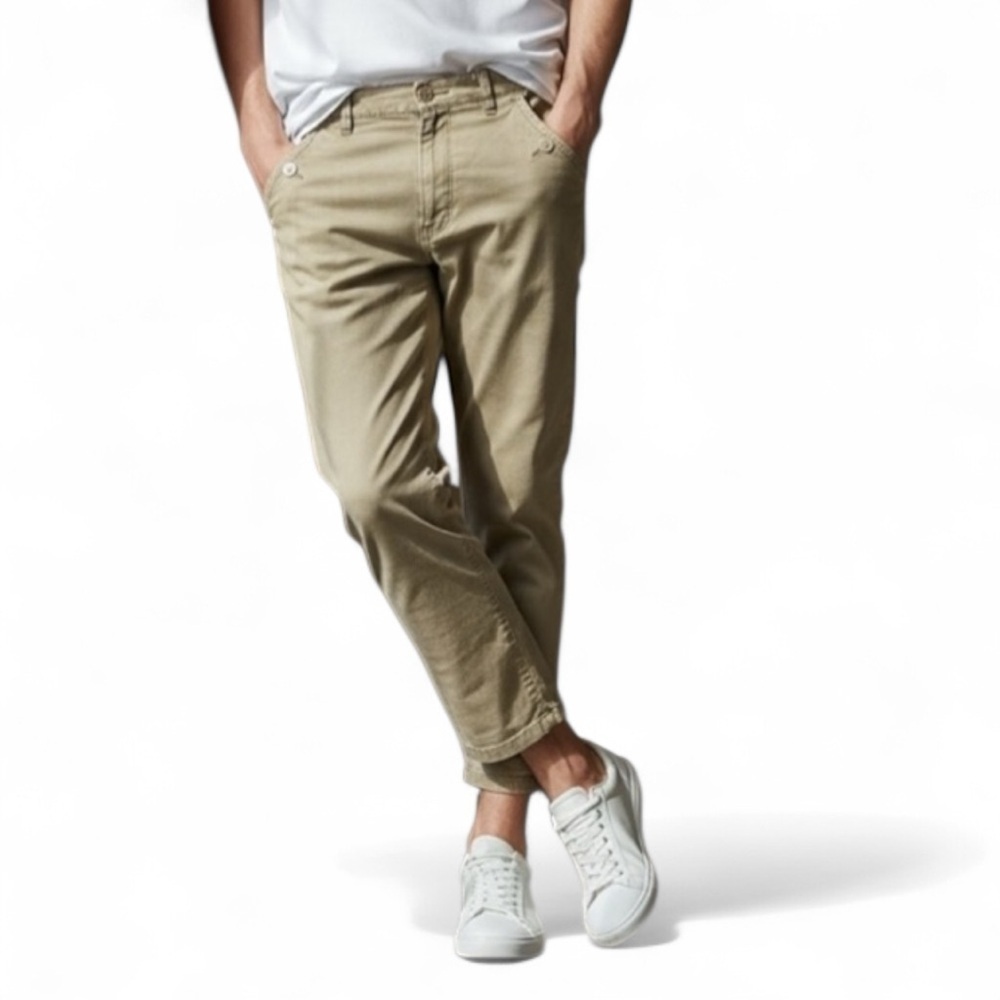 The Hundreds Men’s Relaxed Fit Tan Denim Pants Classic Straight-Leg Size 36
